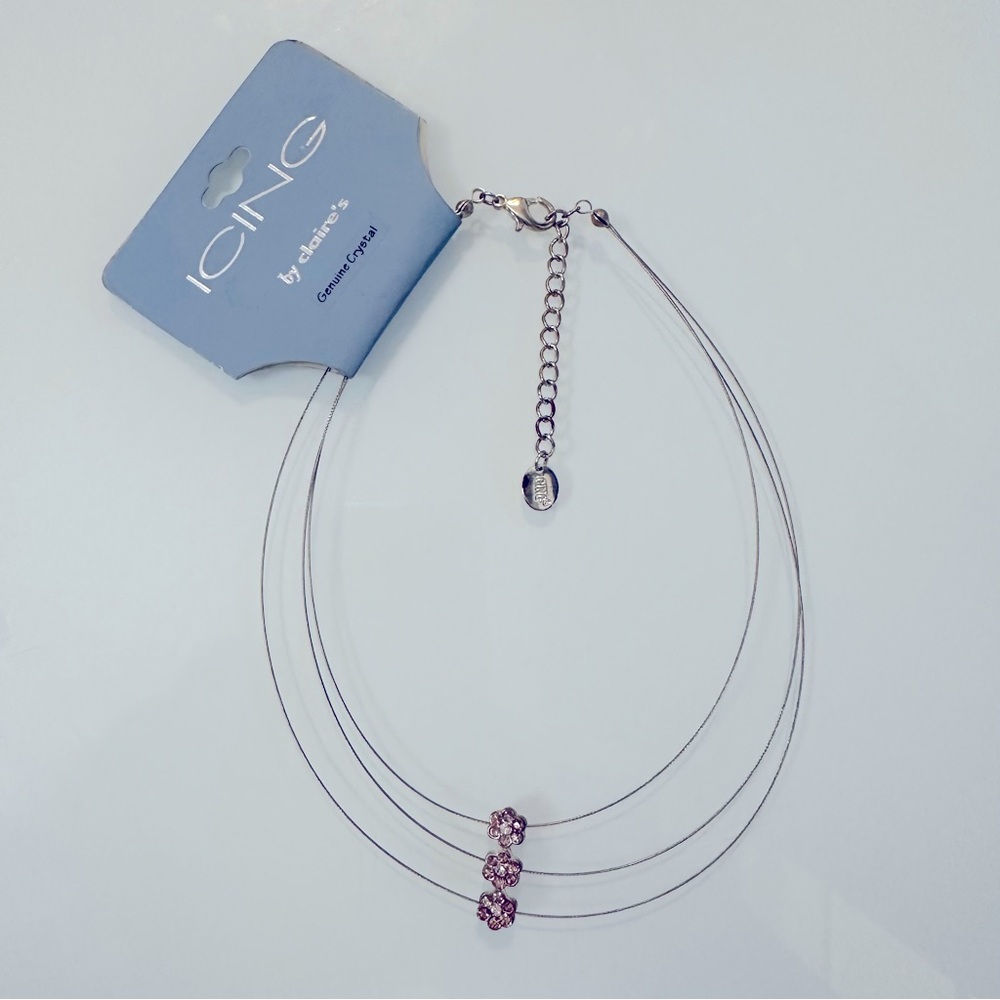 Y2K ICING by Claire’s 3 Strand Wire Choker with Genuine Crystal - Picture 8 of 16